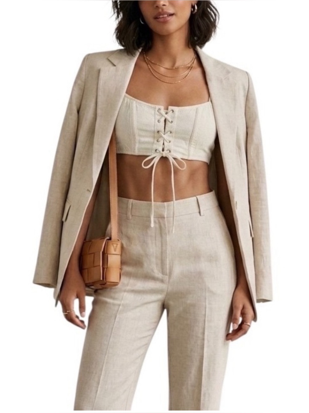 NWT Zara Lace-Up Corset Crop Top Bralette Medium